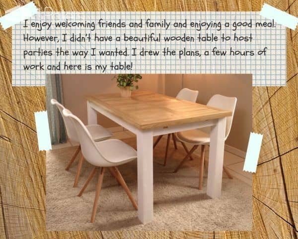 Indoor/Outdoor Pallet Dining Room Table seats six comfortably while being kind to your budget.