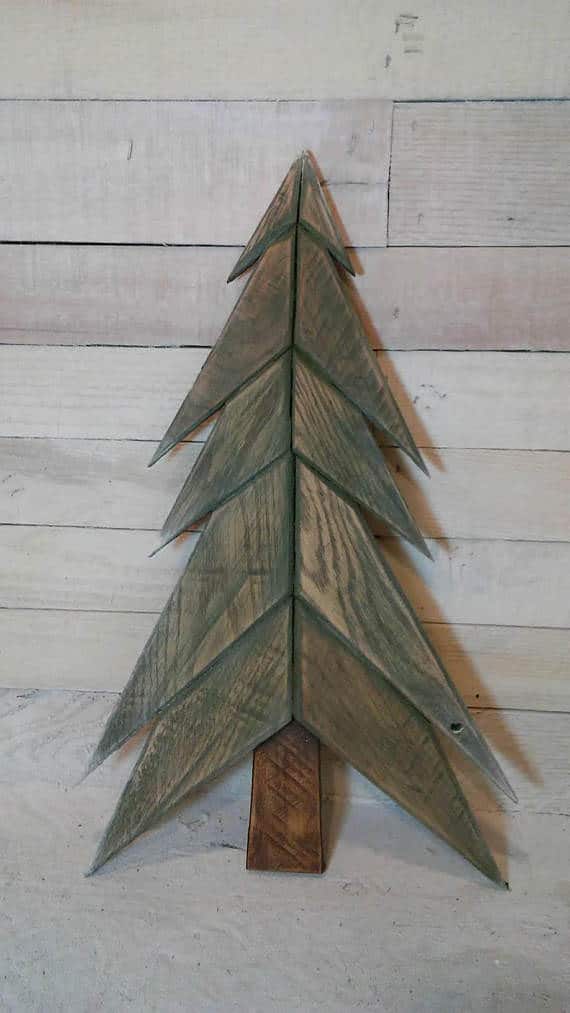 This little angled tree with angled branches is perfect for your Pallet Christmas Decor.