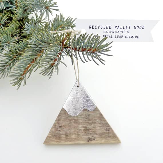 These triangular mountain peaks are adorable adornment for your Pallet Christmas Decor tree.