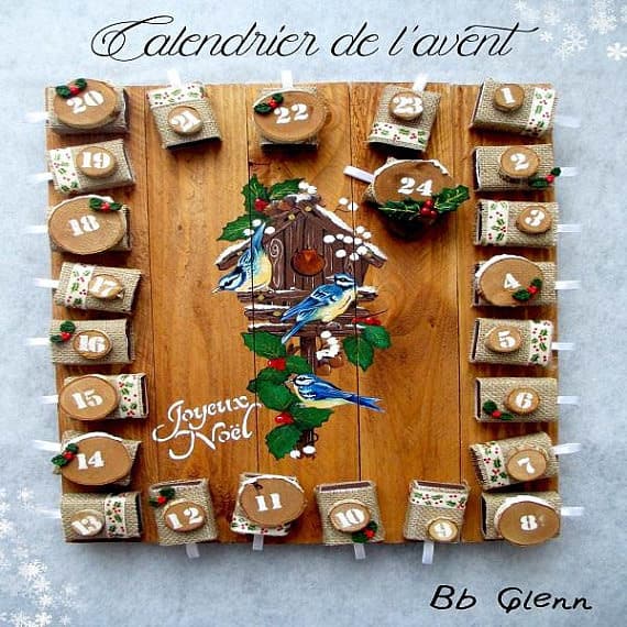 An advent calendar made from pallets is an adorable Pallet Christmas Decor.