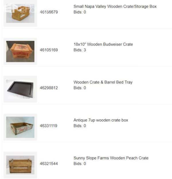 Wood Crates & Wine Crates can be found on online bidding sites like Goodwill and others.