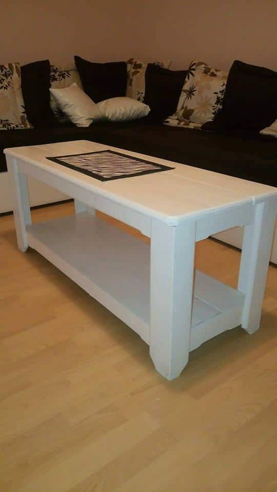 Sleek Coffee Table is finished with white paint, but would look great stained or just left natural.