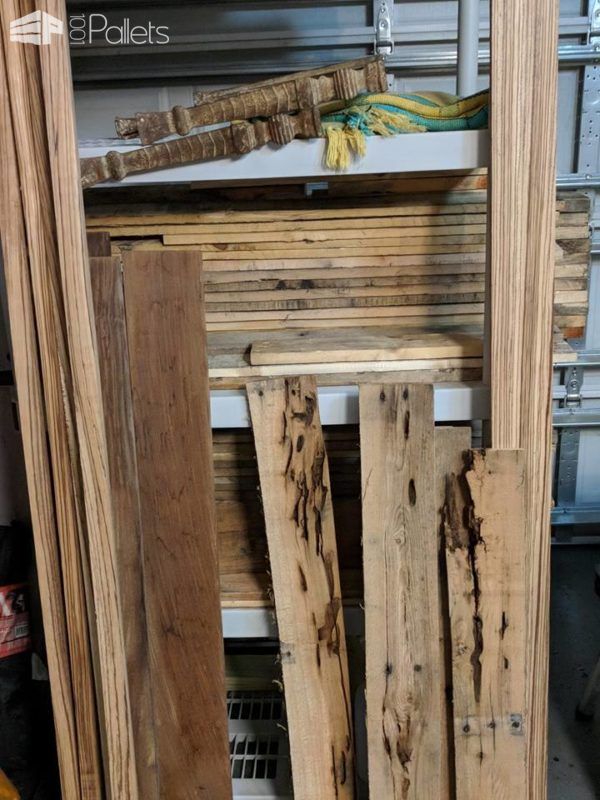 I found some oak pallets with a lot of character and wormholes for my Wormhole Pallet Bar.