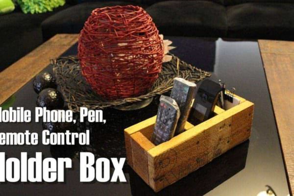 Diy: Pallet Mobile Phone, Pen & Remote Control Holder Box Pallet Boxes & Chests Pallet Home Accessories Diy: Pallet Mobile Phone, Pen & Remote Control Holder Box Pallet Boxes & Chests Pallet Home Accessories