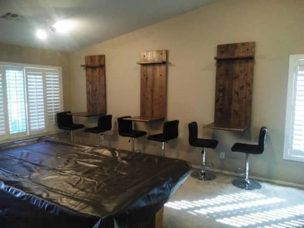 Game Room Pallet Wall Mounted Tables Pallet Desks & Pallet Tables Game Room Pallet Wall Mounted Tables Pallet Desks & Pallet Tables