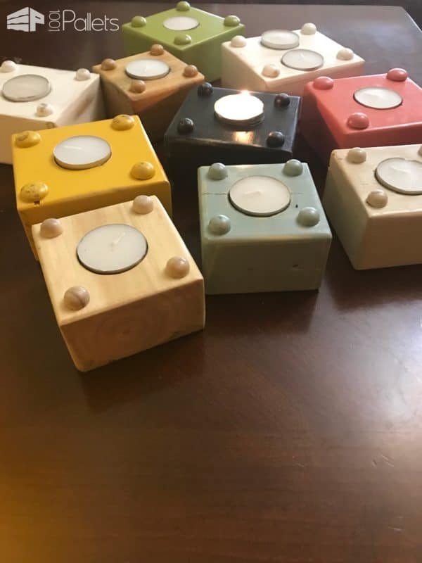Pallet Tea Candle Holders