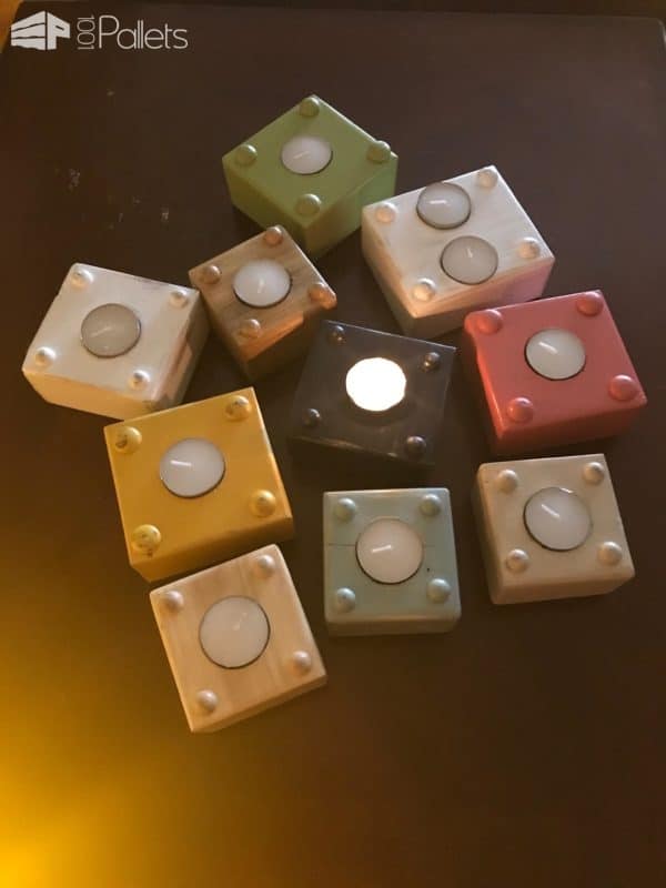 Pallet Tea Candle Holders