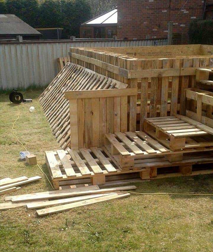 handmade pallet outdoor swimming pool