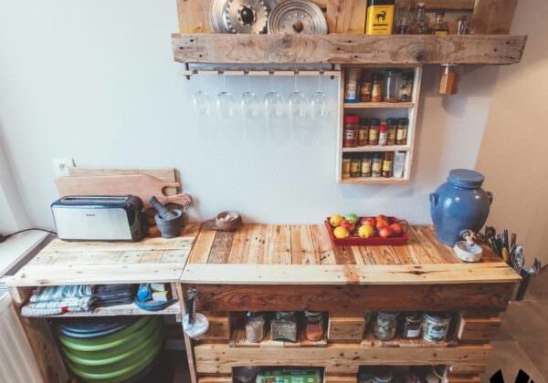 Kitchen Prep/Cooking Island From Pallets / Buffet De Cuisine