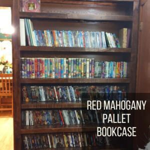Red Mahogany Pallet Bookcase