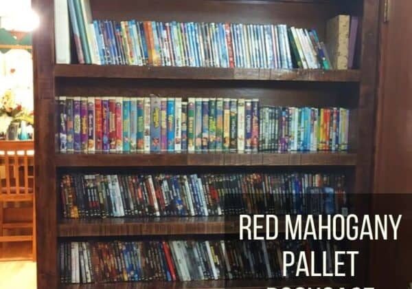 Red Mahogany Pallet Bookcase