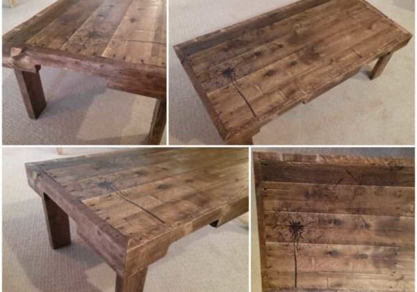 Redeemed Pallet Table with dandelion art 05