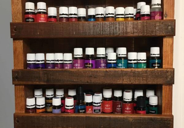 Small Pallet Shelf Displays Essential Oils