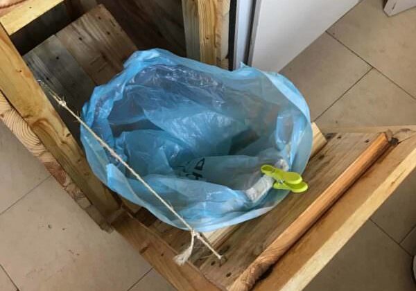 Tilt Out Pallet Garbage Bin for My Utility Room